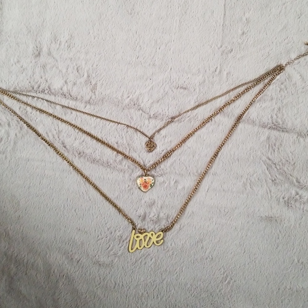 Multi-layered "love" necklace